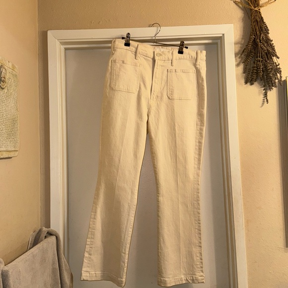 MOTHER denim cream puff colored The Hustler patch pocket jeans size 32 - Picture 3 of 8